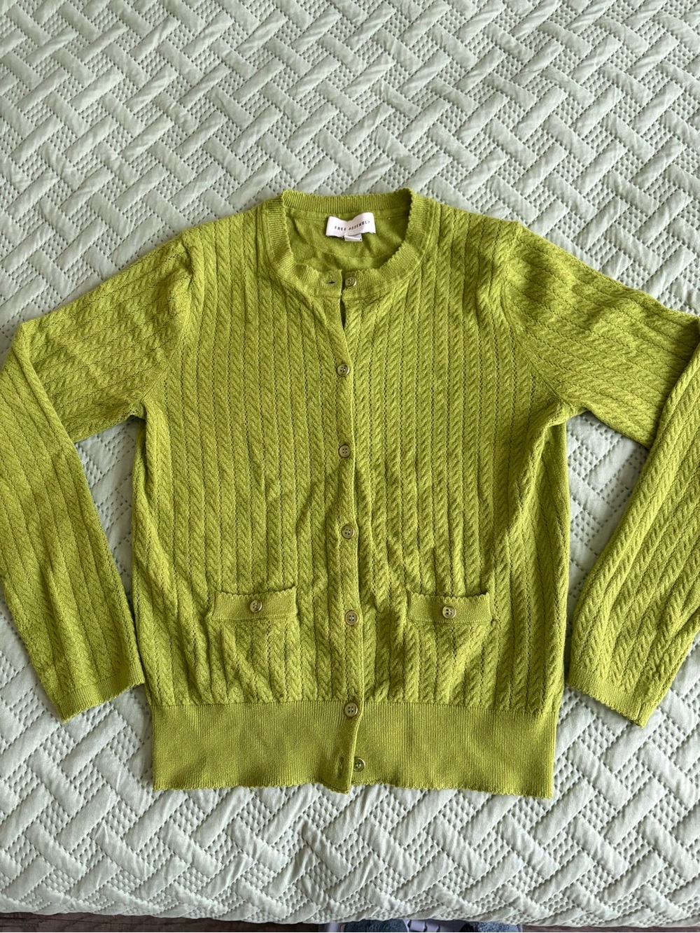 Classic Cable Knit Cardigan - Green